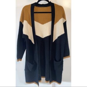 * Mod * Open Cardigan - Gold/Cream/Black - M/L
